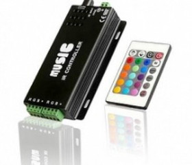 Rgb-аудиоконтроллер music 120 (12/24V, 120/240W, IR-ДУ, 24 кнопки) 57092
