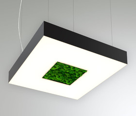 Светильник RVE-LBX-MOSS-CUBO-650-P (квадрат с отв со мхом 650x650x100мм 55Вт  белый )